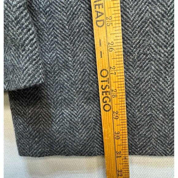 Sergio Valente Mens Herringbone Wool Blazer Jacket Size 46 Gray Made In Turkey - Picture 10 of 15